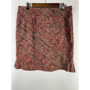 Peruvian Connection Women's Size 14 Red Brown Skirt